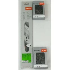 STIHL Original Schiene 35cm 3/8'P/1,3 Rollomatic 30050004809 +2 Stück Stihl Vollmeisselketten