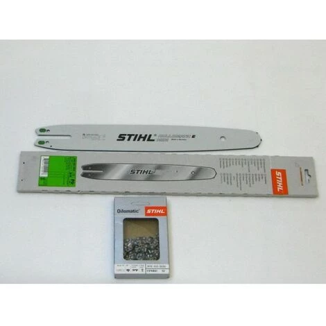 STIHL Führungsschiene 35cm 1,1mm 3/8' 7 Zähne 30050003909 +STIHL Oilomatic Sägekette Halbmeißel 3/8... 1 STIHL Führungsschiene 35cm 1,1mm 3/8' 7 Zähne 30050003909 +STIHL Oilomatic Sägekette Halbmeißel 3/8...