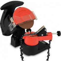 EBERTH Sägekettenschärfgerät Kettenschärfer Kettenschärfgerät Elektrisch, 220 Watt, 7500 U/Min, Schleifwinkeleinstellung, Kettenspannvorrichtung, Tiefenbegrenzung, Sägeketten Schleifmaschine