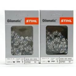 Stihl Halbmeißelsägeketten 2 Stück 3636 000 0050 PM 3 3/8'P 1,3mm 50 Glieder 35cm 63 PM3