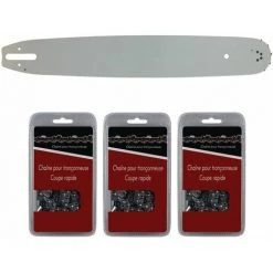 GT Market Führungsschiene 38 Cm (15 Zoll) + 3 Sägeketten 0,325', 1,6mm, 62 Treibglieder, Kompatibel Mit Stihl MS 271