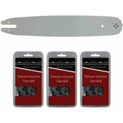 GT Market Führungsschiene 30 Cm (12 Zoll) + 3 Sägeketten 3/8'', 1,3mm, 44 Treibglieder, Kompatibel Mit Stihl MS 181 Und MS211