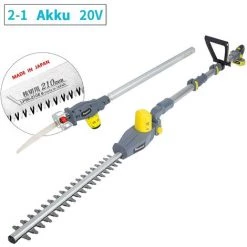 FANZTOOL 20V Li-Ion Akku 2-in-1 Hochentaster/teleskop Heckenschere Mit 2Ah Akku & Ladegerät, Reichweite Bis 5 M, 17 Cm Schnittstärke, Leichtes Gewicht 2,5 Kg