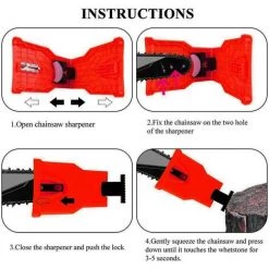 LITZEE Kettensägenschärfer Mit 3 Schärfsteinen Kettensägenschärfer-Kit Kettensägenschärfer Kettensägenschärfer Kettensägenkettenspitzer (rot) -Kettensägen & Zubehör Shop 28934093 4