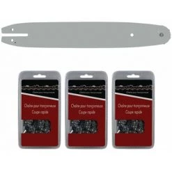 GT Market Führungsschiene 30 Cm (12 Zoll) + 3 Sägeketten 3/8'', 1,1mm, 44 Treibglieder, Kompatibel Mit Stihl MS 170, MS171 Und MS180