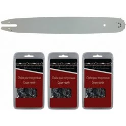 GT Market Führungsschiene 40 Cm (16 Zoll) + 3 Sägeketten 3/8', 1,3mm, 55 Treibglieder, Kompatibel Mit Stihl MS 181 Und MS211