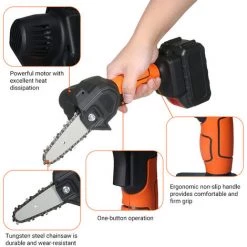 ASUPERMALL 4-Zoll-Mini-Kettensage Schnurlose Schnittsage Tragbare Elektrische Hochleistungssage Handheld Leichte Schnittschere Kettensage Fur Das Abholzen Von Gartenbaumzweigen,1X4000mAhEU Stecker -Kettensägen & Zubehör Shop 33163761 5