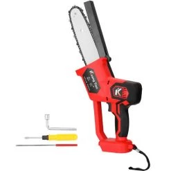 HAPPYSHOPPING Mini Cordless Elektrische Kettensäge Haushalt Handheld Kleine Abholzung Lithium Obstbaumsäge Bare Metal