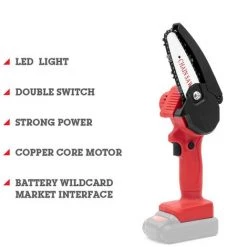 HAPPYSHOPPING Elektrische Astsäge, Kabellose Kleine Elektrische Säge, Einhändige Elektrische Säge, Elektrische Mini-Kettensäge Für Gartenholz, Blankes Metall,schwarz -Kettensägen & Zubehör Shop 33463036 5