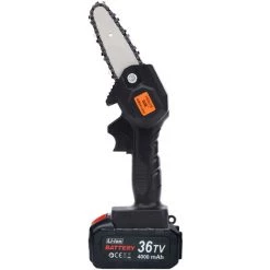 HAPPYSHOPPING Mini Kettensäge Kleine Holzbearbeitungssäge Garten Holzsäge 4000mah 4 Zoll Schwarz Europäischen Standard,Zwei Batterien Und Eine Ladung
