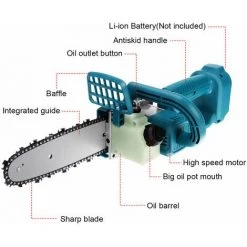 DRILLPRO Akku Kettensäge Elektrische Mini-Kettensägen Motorkettensäge Kettensägen Motorsäge (Ohne Akku) -Kettensägen & Zubehör Shop 33990615 3