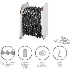 PAPILLON Kettensägenkette 3/8 "/ 0,050" 1,3 Mm. / 91 P / Rolle 30,5 Meter. ACHTERN 08062530