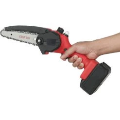 HAPPYSHOPPING Mini-Kettensäge 6-Zoll-Akku-Elektro-Protable-Astsäge 36V Wiederaufladbare Elektro-Holzbearbeitungssägen, Einhand-Gartenschere Kettensäge Für Die Gartenbewirtschaftung Astholzschneiden, EU-STECKER,EU-Stecker, Schwarz -Kettensägen & Zubehör Shop 36694411 5
