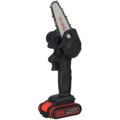 VIOLEWORKS Elektrokettensäge Akku-handkettensäge 88VF Elektrische Mini-Kettensägen Mit Ladegerät Und 1 Batterie Schwarz