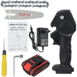VIOLEWORKS Elektrokettensäge Akku-handkettensäge 88VF Elektrische Mini-Kettensägen Mit Ladegerät Und 1 Batterie Schwarz -Kettensägen & Zubehör Shop 36864062 3