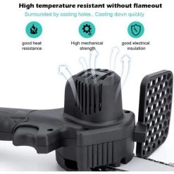 GISAM Elektrische Mini-Kettensägen 21V 2 Batterie Tragbare Elektrosäge Garten Logging 4PCS Extra Kette - Schwarz -Kettensägen & Zubehör Shop 37020505 4