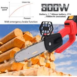 HAPPYSHOPPING 21V Lithium-Batterie Akku-Kettensäge Integrierte Wiederaufladbare Tragbare Säge Holzbearbeitungs-Elektrosägen Haushalt Outdoor-Protokollierung Bürstenlose Elektro-Kettensäge,EU-Stecker -Kettensägen & Zubehör Shop 37037388 5