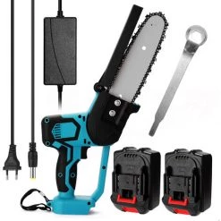 HAPPYSHOPPING 21V Mini Schnurlose Elektrische Kettensäge Zwei Power One Ladegerät EU 220V