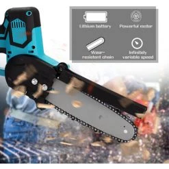 HAPPYSHOPPING 21V Mini Schnurlose Elektrische Kettensäge Zwei Power One Ladegerät EU 220V -Kettensägen & Zubehör Shop 37407501 5