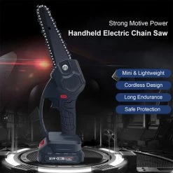 ASUPERMALL 6-Zoll-Akku-Mini-Elektrokettensage Wiederaufladbare Tragbare Mini-Holzschneider Einhand-Holzbearbeitungssage Fur Gartenarbeit Beschneiden Schneiden -Kettensägen & Zubehör Shop 38778079 3
