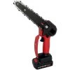 ASUPERMALL Mini Akku-Elektro-Kettensage Einhand Tragbare Holzbearbeitungs-Holzschneider-Sagen Fur Gartenbeschneidungen, Modell: 6 Zoll Und Roter EU-Stecker
