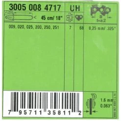 Stihl 30050084717 Kettensäge Original Schiene 45cm 1,6 .325 Original Ersatzteil 3005 008 4717