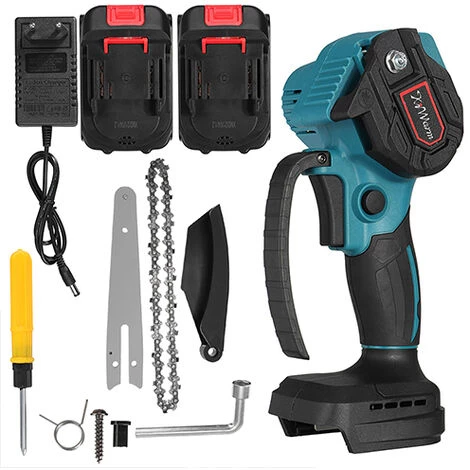 MANTA Blau Akku Kettensäge Motorkettensäge Sägeblatt Einhandsäge Mit 2 Batterie 4 MANTA Blau Akku Kettensäge Motorkettensäge Sägeblatt Einhandsäge Mit 2 Batterie – Bild 4