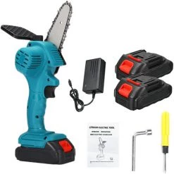 MANTA Akku Kettensäge 800W Motorkettensäge Motorsäge Mini Einhandsäge Mit 2x Akkus Blue EU Plug With 2 Battery -Kettensägen & Zubehör Shop 40347656 3