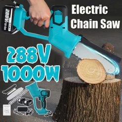 MANTA Elektro-Kettensäge 288V Holzbearbeitungs-Kettensäge Mit Akku-Kit (Blau, Mit 2 Akkus) -Kettensägen & Zubehör Shop 40358514 3
