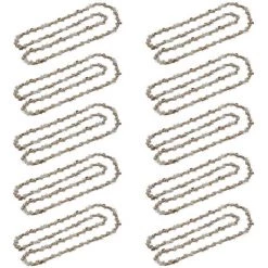 10x Trade-Shop Sägekette Kette / Typ Vollmeißel / 56 Treibglieder / Kettenteilung 3/8" / 1,3mm Treibgliedstärke Für Kettensägen 40cm (16") Schwertlänge