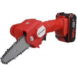MAEREX 88V 1080W Elektrische Mini-Kettensägen Akku-Elektro-Kettensäge Garten-Holzschneidwerkzeug (Rot, 2 Akkus)