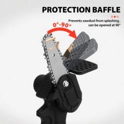 FASGET 4 Zoll Elektrische Kettensäge Akku Säge Mini-Holzschneider 2 Akku Schwarz -Kettensägen & Zubehör Shop 41022057 4