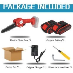 MAEREX Mini Elektrische Kettensäge 88VF 6 Zoll Klein Elektrische Handkettensäge Mit 2 Batterie Rot -Kettensägen & Zubehör Shop 41022398 3