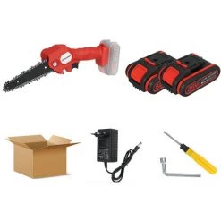 MAEREX Mini Elektrische Kettensäge 88VF 6 Zoll Klein Elektrische Handkettensäge Mit 2 Batterie Rot -Kettensägen & Zubehör Shop 41022398 5