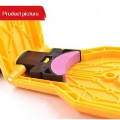 DONTODENT Kettensägenschärfer Tragbarer Kettensägenschärfer Schnellarbeitsschärfsteinschleifer Gelbe Werkzeuge 1 Kettenschärfer + 3 Schleifscheiben