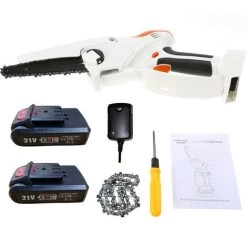 ASUPERMALL Mini-Kettensage 6 Zoll Mini-Kettensage Akku-Kettensage 2,7 Lbs. Leichte Handkettensage Mit 2 Ersatzketten Akku-Elektrokettensage Und 2 Akkus