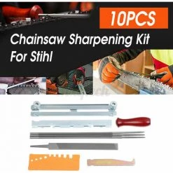 THSINDE 1/4", 3/8" Kettensägenführung Und Schärfer-Service-Kit Mit Niedrigem Profil Und 4,0 Mm Rundfeilen (10 Stück)