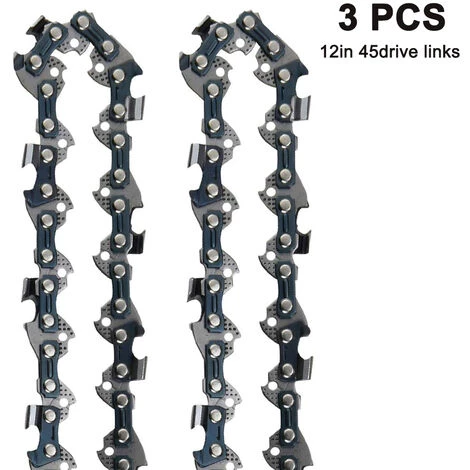 DEVENIRRICHE 3-teiliges Set Universal Logging Kettensägenketten 3/8 Pitch Semi-Chisel Gasbetriebene Kettensägenketten Passend, 12 Zoll 45-Laufwerk-Verbindungen 1 DEVENIRRICHE 3-teiliges Set Universal Logging Kettensägenketten 3/8 Pitch Semi-Chisel Gasbetriebene Kettensägenketten Passend, 12 Zoll 45-Laufwerk-Verbindungen