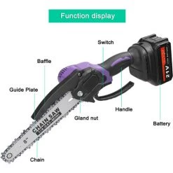 ASUPERMALL 21V 8inch Tragbare Elektrische Astsage Kleine Holzspaltungskettensage Brushless Motor Einhand-Holzbearbeitungswerkzeug Fur Garten Obstgarten -Kettensägen & Zubehör Shop 44190642 3