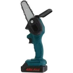 HAPPYSHOPPING 4in Mini Handheld Elektro-Kettensäge Hochleistungs-Holzbearbeitungs-Säge Tragbarer Akku Einhand-Holzschneider Für Gartenarbeit Beschneiden Trimmen,EU-Stecker