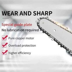 HAPPYSHOPPING 4in Mini Handheld Elektro-Kettensäge Hochleistungs-Holzbearbeitungs-Säge Tragbarer Akku Einhand-Holzschneider Für Gartenarbeit Beschneiden Trimmen,EU-Stecker -Kettensägen & Zubehör Shop 44932113 5