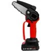 HAPPYSHOPPING Mini Elektro-Kettensäge Akku-Einhand-Holzschneider Tragbare Hand-Holzbearbeitungs-Sägen Für Die Gartenarbeit Beschneiden Trimmen,4in & EU-Stecker, Rot