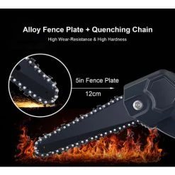 HAPPYSHOPPING 6-Zoll-Akku-Elektro-Kettensäge Wiederaufladbarer Mini-Holzschneider Tragbare Einhand-Holzbearbeitungs-Säge Für Gartenarbeit Beschneiden Trimmen,EU-Stecker -Kettensägen & Zubehör Shop 44932524 4