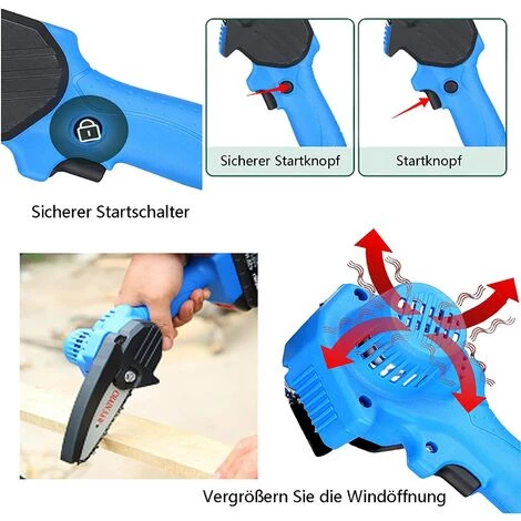 DAY PLUS Akku Kettensäge Mini Kettensäge Mit Akku Elektro Kettensäge 4 Zoll Handkettensäge Schnurloses Mit 1 Batterien & 1 Ketten, Tragbarer Motorsäge Kettensäge Für Häusliche Für Garten Baum Holz 5 DAY PLUS Akku Kettensäge Mini Kettensäge Mit Akku Elektro Kettensäge 4 Zoll Handkettensäge Schnurloses Mit 1 Batterien & 1 Ketten, Tragbarer Motorsäge Kettensäge Für Häusliche Für Garten Baum Holz – Bild 5