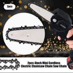 ECHOO 2 Stück 4 Zoll Mini-Kettensäge Elektrische Akku-Kettensägekette Zum Schneiden Von Holz Äste Beschneiden Garten Gartenarbeit -Kettensägen & Zubehör Shop 48597227 3