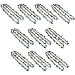 TRADESHOP® 10x Trade-Shop Sägekette Kette / Typ Vollmeißel / 57 Treibglieder / Kettenteilung 3/8" / 1,3mm Treibgliedstärke Für Kettensägen 40cm (16") Schwertlänge