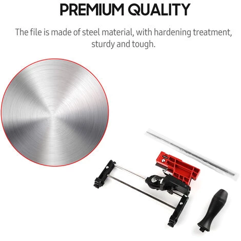 HAPPYSHOPPING Stangenmontierter Kettensägen-Schärf-Feilensatz Manuelle Feilenführung Mit 7/32-Zoll-Rundfeile Und Kunststoffgriff Zum Schärfen Von Kettensägen,5,5 Mm, Schwarz & Rot 5 HAPPYSHOPPING Stangenmontierter Kettensägen-Schärf-Feilensatz Manuelle Feilenführung Mit 7/32-Zoll-Rundfeile Und Kunststoffgriff Zum Schärfen Von Kettensägen,5,5 Mm, Schwarz & Rot – Bild 5