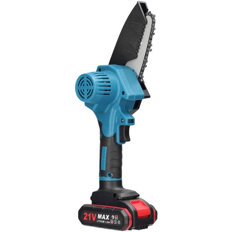 HAPPYSHOPPING 21 V 4 Zoll Tragbare Elektrische Astsäge Kleine Holzspaltkettensäge Bürstenmotor Einhand-Holzbearbeitungswerkzeug Für Gartenobstgärten,EU-Plug 2 Batterien, Multicolor 4 HAPPYSHOPPING 21 V 4 Zoll Tragbare Elektrische Astsäge Kleine Holzspaltkettensäge Bürstenmotor Einhand-Holzbearbeitungswerkzeug Für Gartenobstgärten,EU-Plug 2 Batterien, Multicolor – Bild 4