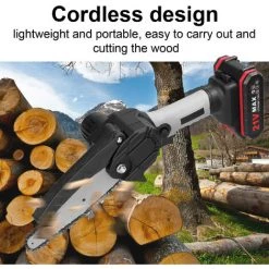 HAPPYSHOPPING 21 V 6 Zoll Tragbare Elektrische Astsäge Kleine Holzspaltkettensäge Bürstenmotor Einhand-Holzbearbeitungswerkzeug Für Gartenobstgärten,EU-Plug 2 Batterien, Multicolor -Kettensägen & Zubehör Shop 53325927 4