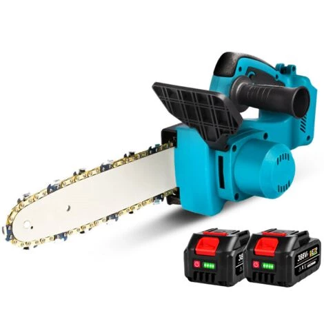 Kettensäge Akku-Kettensäge - 10 Zoll - Blau Mit 2*Akku - Bürstenloser Motor - Für Garten- Und Holzarbeiten Holzschneider - Für Makita 18V - ONEVAN 1 Kettensäge Akku-Kettensäge - 10 Zoll - Blau Mit 2*Akku - Bürstenloser Motor - Für Garten- Und Holzarbeiten Holzschneider - Für Makita 18V - ONEVAN